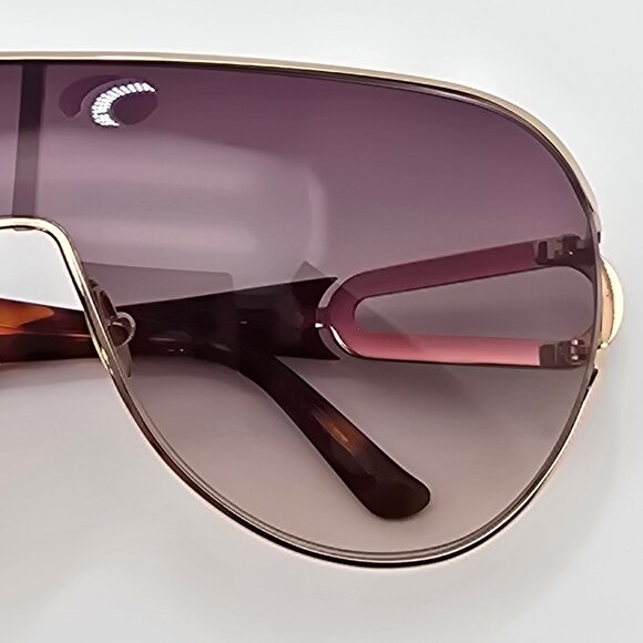 Marc Jacobs MJ106/S Gold Havana Frame Brown Gradient Lens Shield Sunglasses main image 10